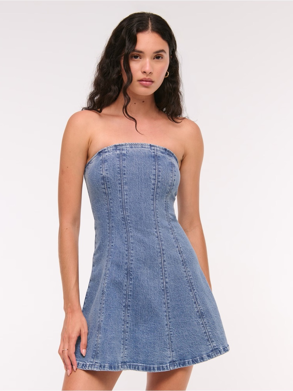 Abercrombie & Fitch Mila Strapless Denim Mini Dress Size Large